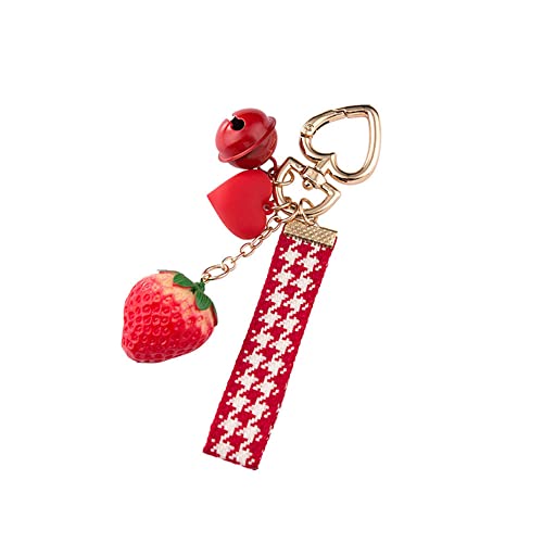 ARFUKA Schlüsselanhänger Erdbeere und Glocke Anhänger Autoschlüsselanhänger Taschenanhänger Schlüsselringe Schlüsselbund Keychain für Geburtstag Weihnachten Feiertag Geschenk von ARFUKA