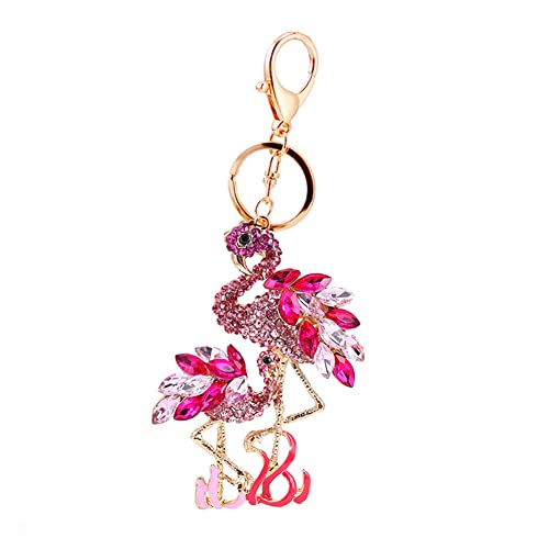 ARFUKA Schlüsselanhänger Flamingo Anhänger Schlüsselhalter Schlüsselringe Handtaschenanhänger Kristall Strass Taschenanhänger Autoschlüsselanhänger Keychain Geschenke für frauen von ARFUKA