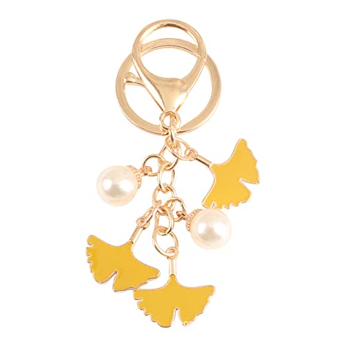 ARFUKA Schlüsselanhänger Ginkgoblatt Perle Anhänger Autoschlüsselanhänger Schlüsselringe Schlüsselbund Taschenanhänger Keychain Weihnachtsgeschenke Geburtstaggeschenke Valentinstaggeschenk von ARFUKA