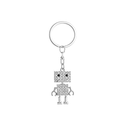ARFUKA Schlüsselanhänger Roboter Anhänger Schlüsselhalter Schlüsselringe Handtaschenanhänger Kristall Strass Taschenanhänger Autoschlüsselanhänger Keychain Geschenke für frauen und Männer von ARFUKA