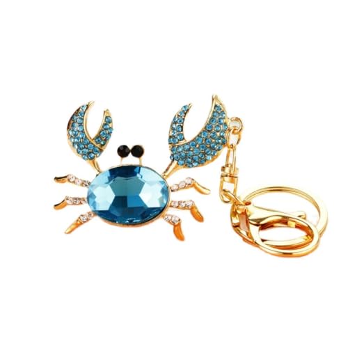 ARFUKA Schlüsselanhänger Strass Krabbe Anhänger Autoschlüsselanhänger Kristall Taschenanhänger Keychain für Valentinstag Geburtstag Weihnachten Feiertag Blau von ARFUKA