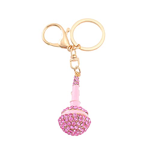 ARFUKA Schlüsselanhänger Strass Mikrofon Schlüsselbund Vintage Metall Wohnungsschlüssel Anhänger Taschenanhänger Keychain Geschenk für Damen von ARFUKA