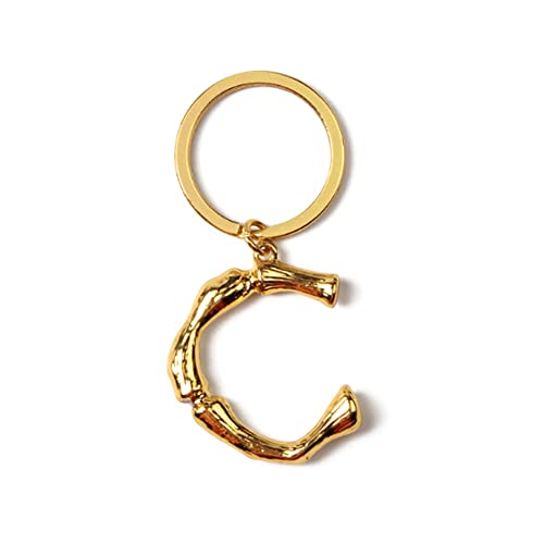 ARFUKA Schlüsselanhänger mit Buchstabe C Edelstahl Auto Schlüsselanhänger Metall Keychain Valentinstag Geburtstag Weihnachtsgeschenke für Frauen und Männer Gold von ARFUKA