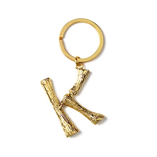 ARFUKA Schlüsselanhänger mit Buchstabe K Edelstahl Auto Schlüsselanhänger Metall Keychain Valentinstag Geburtstag Weihnachtsgeschenke für Frauen und Männer Gold von ARFUKA