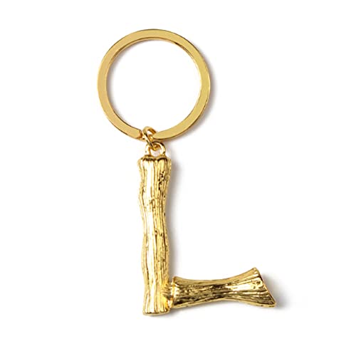 ARFUKA Schlüsselanhänger mit Buchstabe L Edelstahl Auto Schlüsselanhänger Metall Keychain Valentinstag Geburtstag Weihnachtsgeschenke für Frauen und Männer Gold von ARFUKA