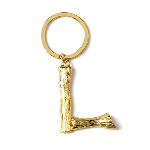 Schlüsselanhänger mit Buchstabe L Metall Keychain für Auto & Hausschlüssel Stylischer Autoschlüsselring für Männer und Frauen Gold von ARFUKA