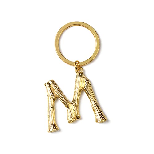 Schlüsselanhänger mit Buchstabe M Metall Keychain für Auto & Hausschlüssel Stylischer Autoschlüsselring für Männer und Frauen Gold von ARFUKA