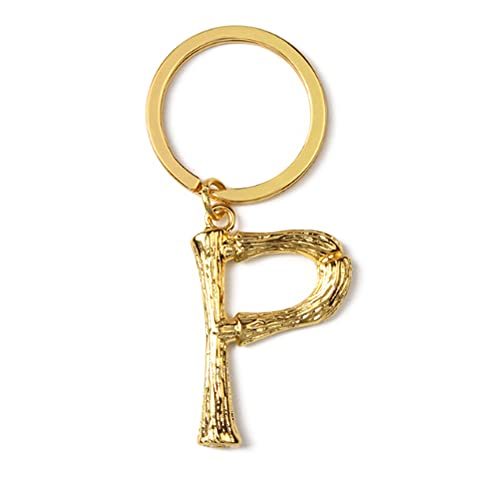 Schlüsselanhänger mit Buchstabe P Metall Keychain für Auto & Hausschlüssel Stylischer Autoschlüsselring für Männer und Frauen Gold von ARFUKA