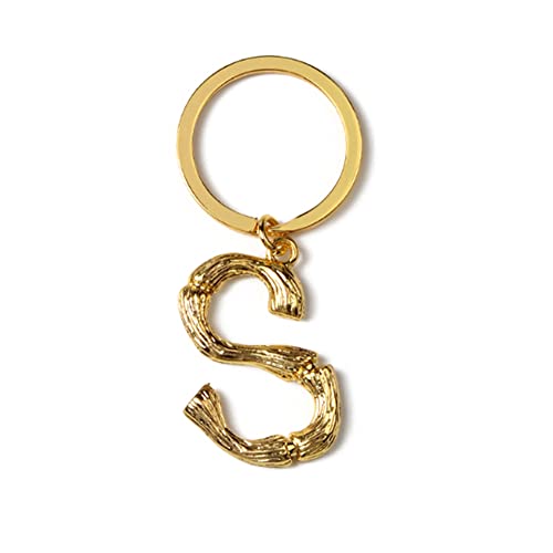 ARFUKA Schlüsselanhänger mit Buchstabe S Edelstahl Auto Schlüsselanhänger Metall Keychain Valentinstag Geburtstag Weihnachtsgeschenke für Frauen und Männer Gold von ARFUKA