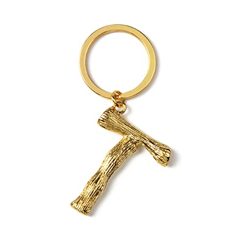 Schlüsselanhänger mit Buchstabe T Metall Keychain für Auto & Hausschlüssel Stylischer Autoschlüsselring für Männer und Frauen Gold von ARFUKA