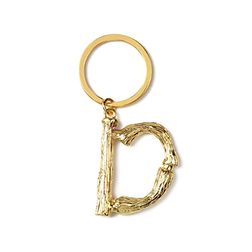Schlüsselanhänger mit Buchstabe D Metall Keychain für Auto & Hausschlüssel Stylischer Autoschlüsselring für Männer und Frauen Gold von ARFUKA