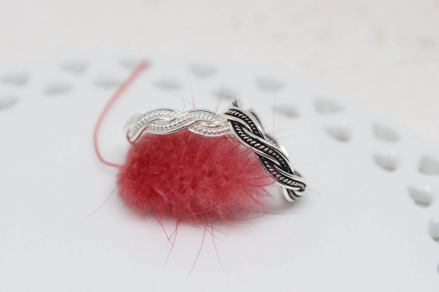 925 Sterling Silber Winzige Kugel 2Line Twist Ring, Größenverstellbarer Knöchelring, Brautjungfer Geschenk, Midi Pinky Aus Korea von ARGENTTI