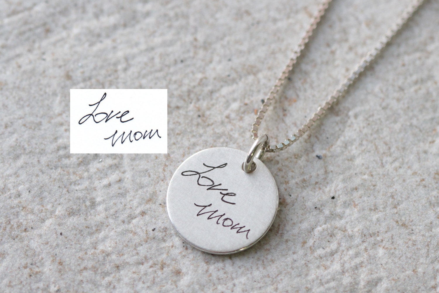 Echte Personalisierte Halskette, Gravur Signatur Bar Persönliche Unterschrift, Hochzeitsgeschenk, Für Sie, Erinnerungs Schmuck Geschenk von ARGENTTI