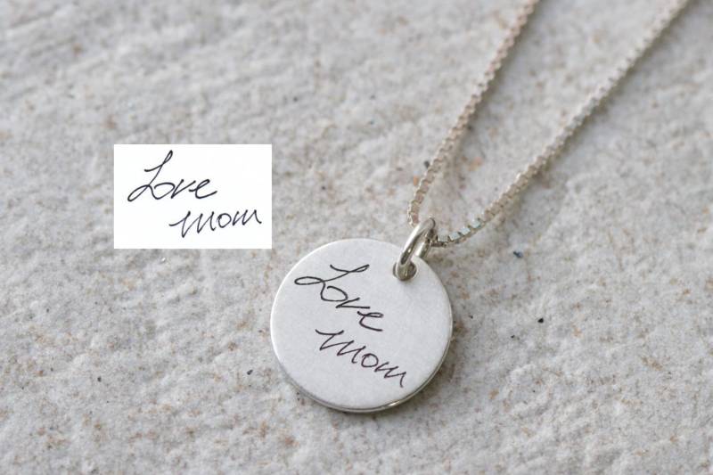 Echte Personalisierte Halskette, Gravur Signatur Bar Persönliche Unterschrift, Hochzeitsgeschenk, Für Sie, Erinnerungs Schmuck Geschenk von ARGENTTI