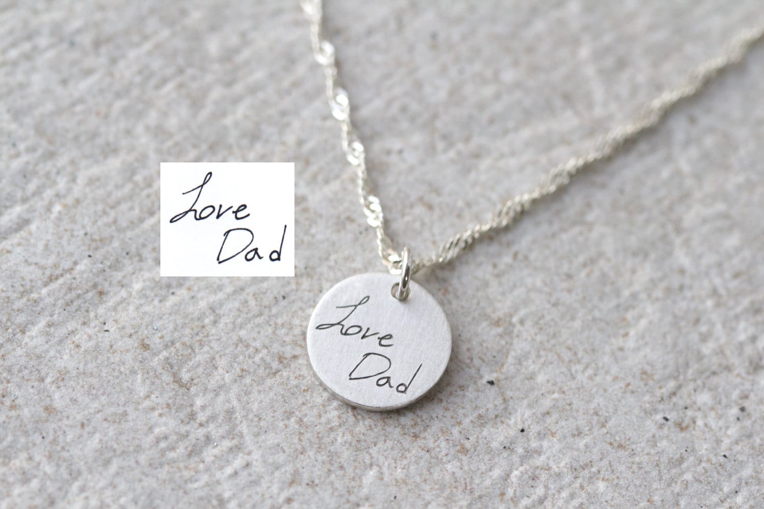 Echte Personalisierte Halskette, Gravur Signatur Bar Persönliche Unterschrift, Hochzeitsgeschenk, Für Sie, Erinnerungs Schmuck Geschenk von ARGENTTI