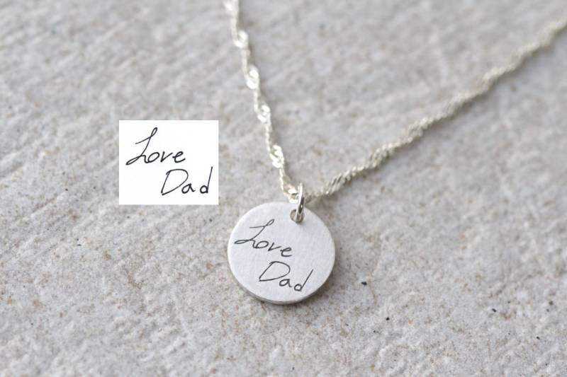 Echte Personalisierte Halskette, Gravur Signatur Bar Persönliche Unterschrift, Hochzeitsgeschenk, Für Sie, Erinnerungs Schmuck Geschenk von ARGENTTI