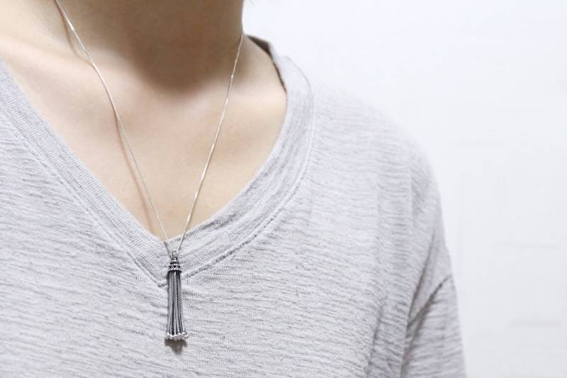 Fransen Halskette, Sterling Silber Lange Quaste Halskette, Quaste Halskette, Angepasste 925 Schmuck Kette Quaste, Freundschaftskette von ARGENTTI