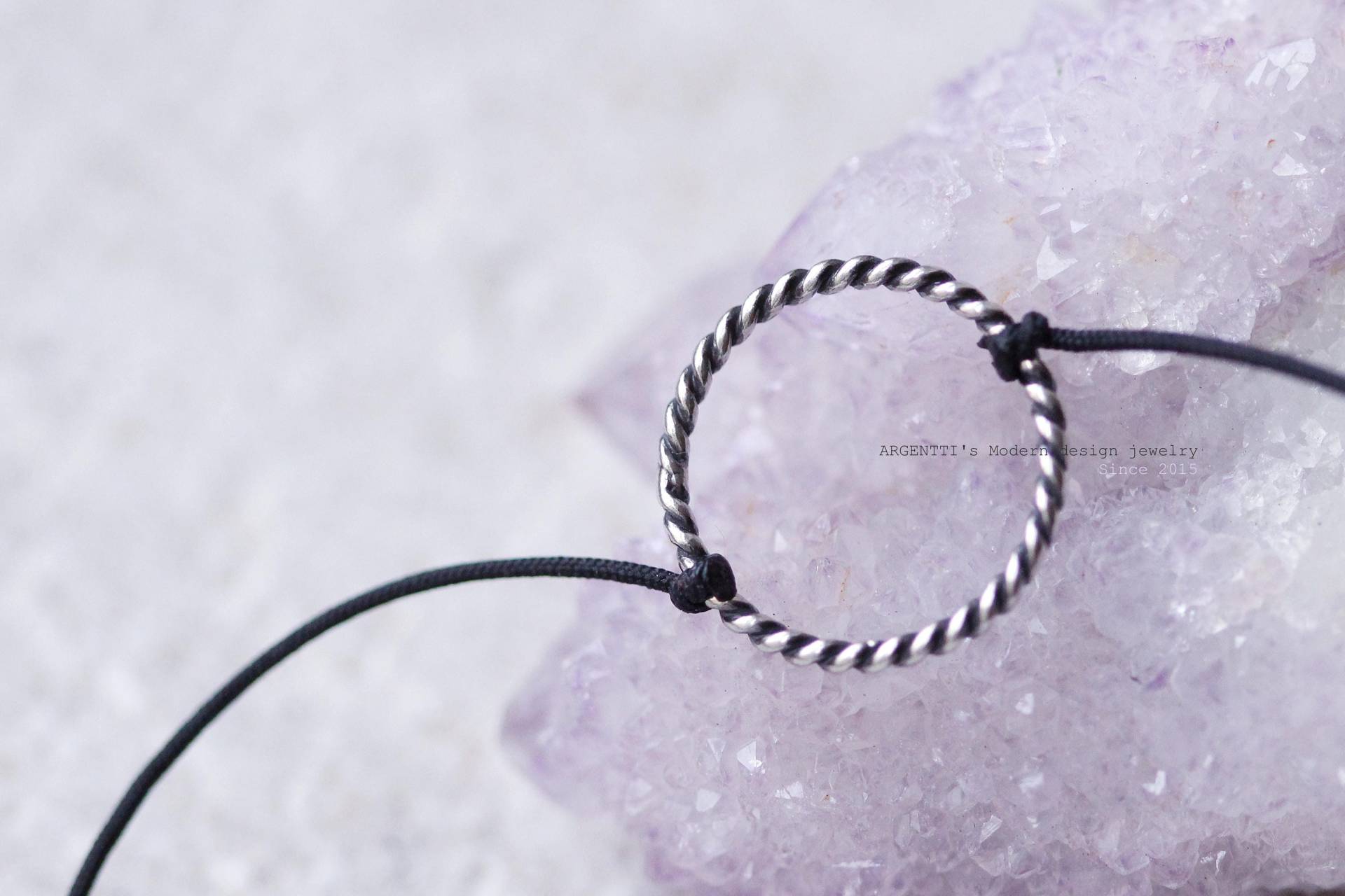 Gedrehtes Offener Kreis 925 Sterling Silber Fußkettchen, Zartes Schmuck Strand Schmuck, Einfaches Nettes Freundschaft Fußkettchen von ARGENTTI