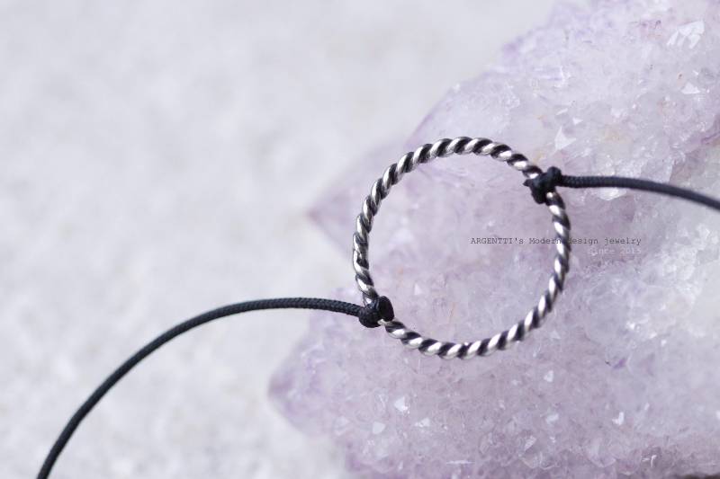 Gedrehtes Offener Kreis 925 Sterling Silber Fußkettchen, Zartes Schmuck Strand Schmuck, Einfaches Nettes Freundschaft Fußkettchen von ARGENTTI