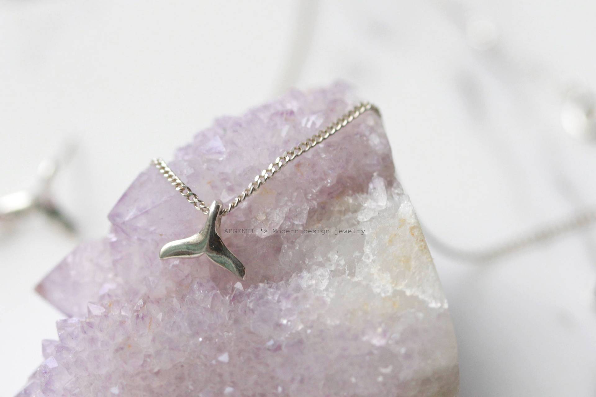 Super Kleine Walflosse Halskette, Sterling Silber Delfin Boho 925 Schmuck Kette Freundschaft Halskette von ARGENTTI