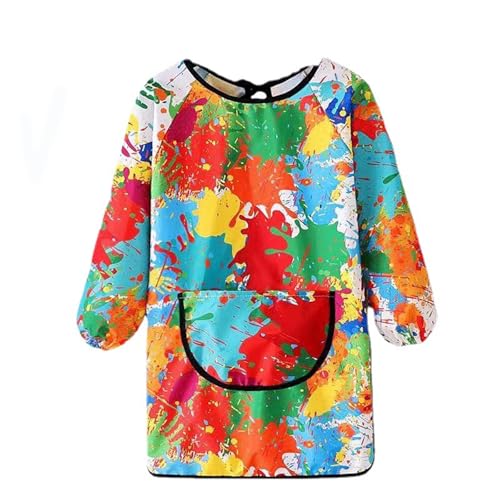 ARHAR Malschürze Kinder,1 Stück Malkittel Kinder 6-11 Jahre, Bastelschürze Kinder mit ärmeln und Taschen,Tuschkittel Wasserdicht Malerkittel Kinder für Schule Kunst Malerei, Kochen,Laboraktivität von ARHAR