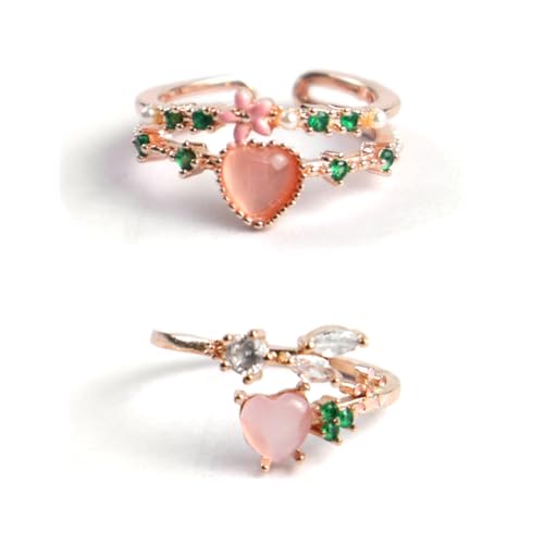ARHZ 2 offene Herz-Zirkonia-Ringe,freundschaftsringe,ringe frauen,ring schmuck,aesthetic schmuck ARHZ 2 offene Herz-Zirkonia-Ringe,freundschaftsringe,ringe frauen,ring schmuck,aesthetic schmuck von ARHZ