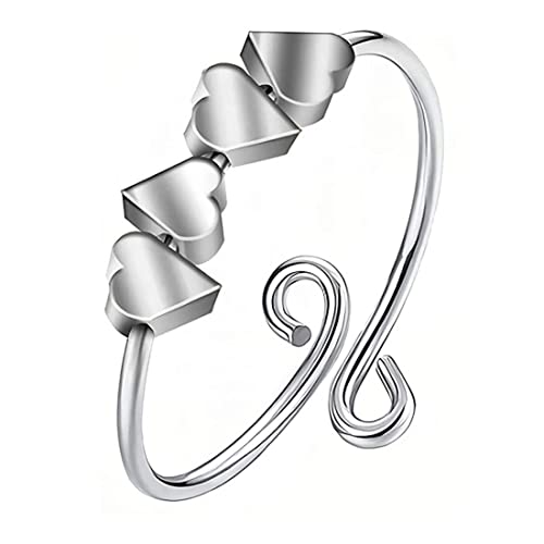 ARHZ Anti-Stress-Ringe, Angstringe, Ringe für Frauen, Stapelbare Ringe für Frauen(Silber) von ARHZ