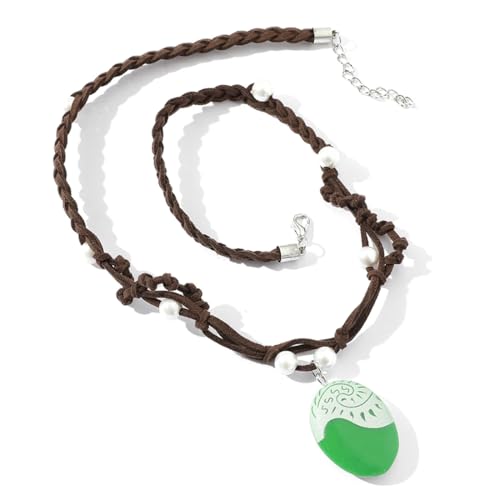 ARHZ Kette für Vaiana,Moana's Halskette mit Ozean-Anhänger, leuchtende Halskette, handgeflochtene Halskette mit Anhänger, Party-Halskette für Frauen und Mädchen (Grün) von ARHZ