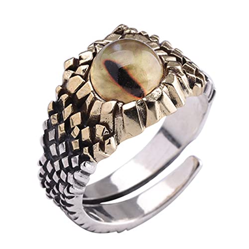 ARHZ Ringe für Männer, Faux Python Eye Ringe, Tiger Eye Ringe, Vintage Devil Eyes, offene Anpassungsringe, Schmuckgeschenke für Männer von ARHZ