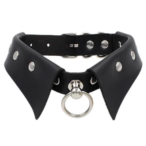 ARHZ Tattoo Choker Leder halsband frauen,Leder Halskette Halsband Anhänger Choker Tattoo Kette Schwarz von ARHZ