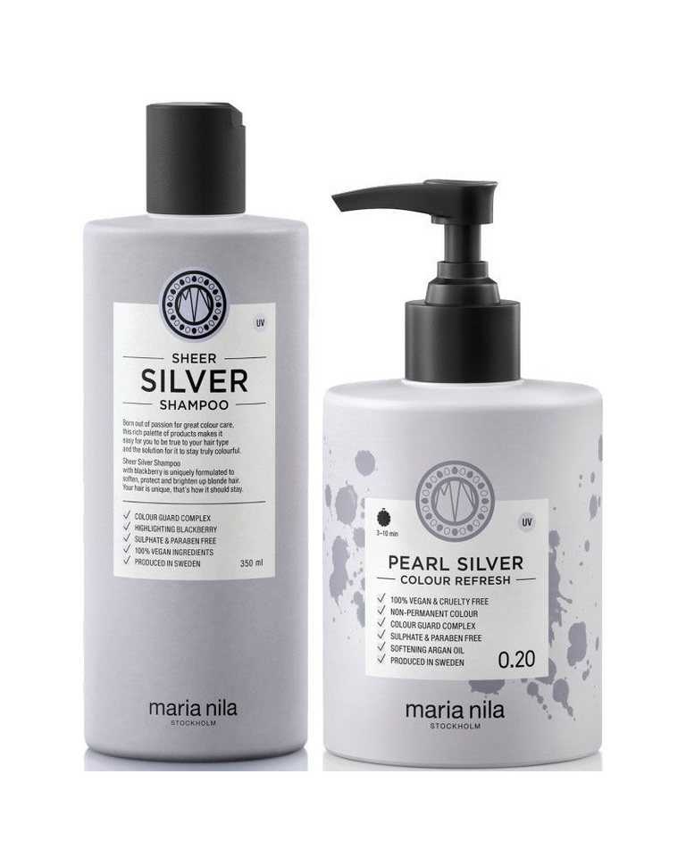 ARIA Eau de Parfum Maria Nila Sheer Silver Set - Shampoo 350ml + Colour Refresh Pearl Si von ARIA