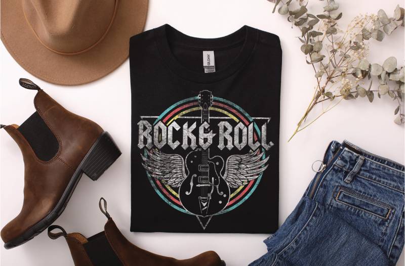Rock & Roll Musik T-Shirt Für Einen Musiker Mit Einer Gitarre - Premium Shirt von ARIANDeutschland