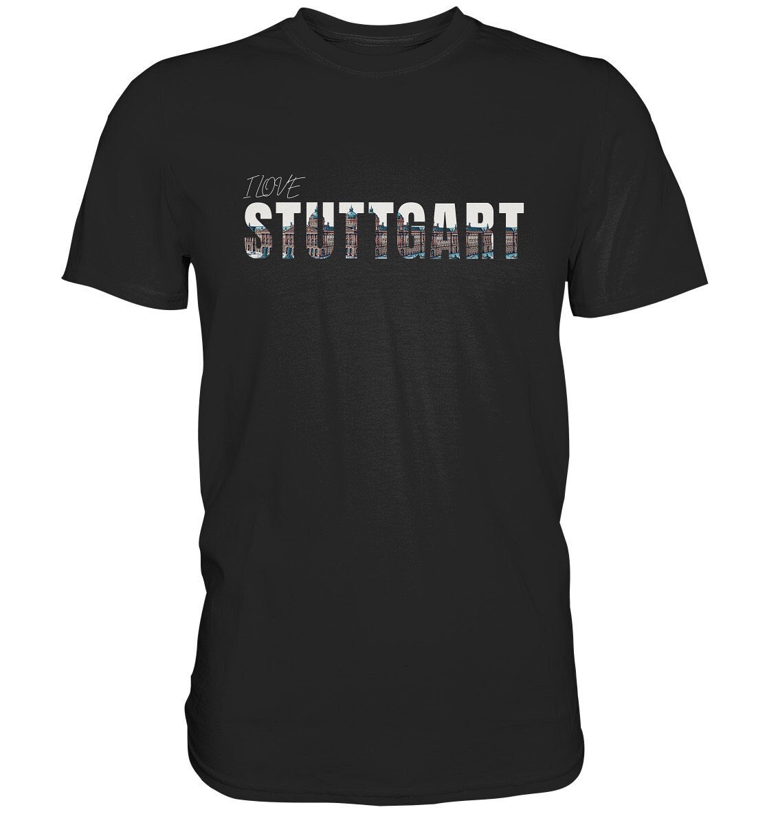 Stuttgart, I Love Stuttgart T-Shirt Städte Souvenir City Life Stadt Kult Fun - Premium Shirt von ARIANDeutschland