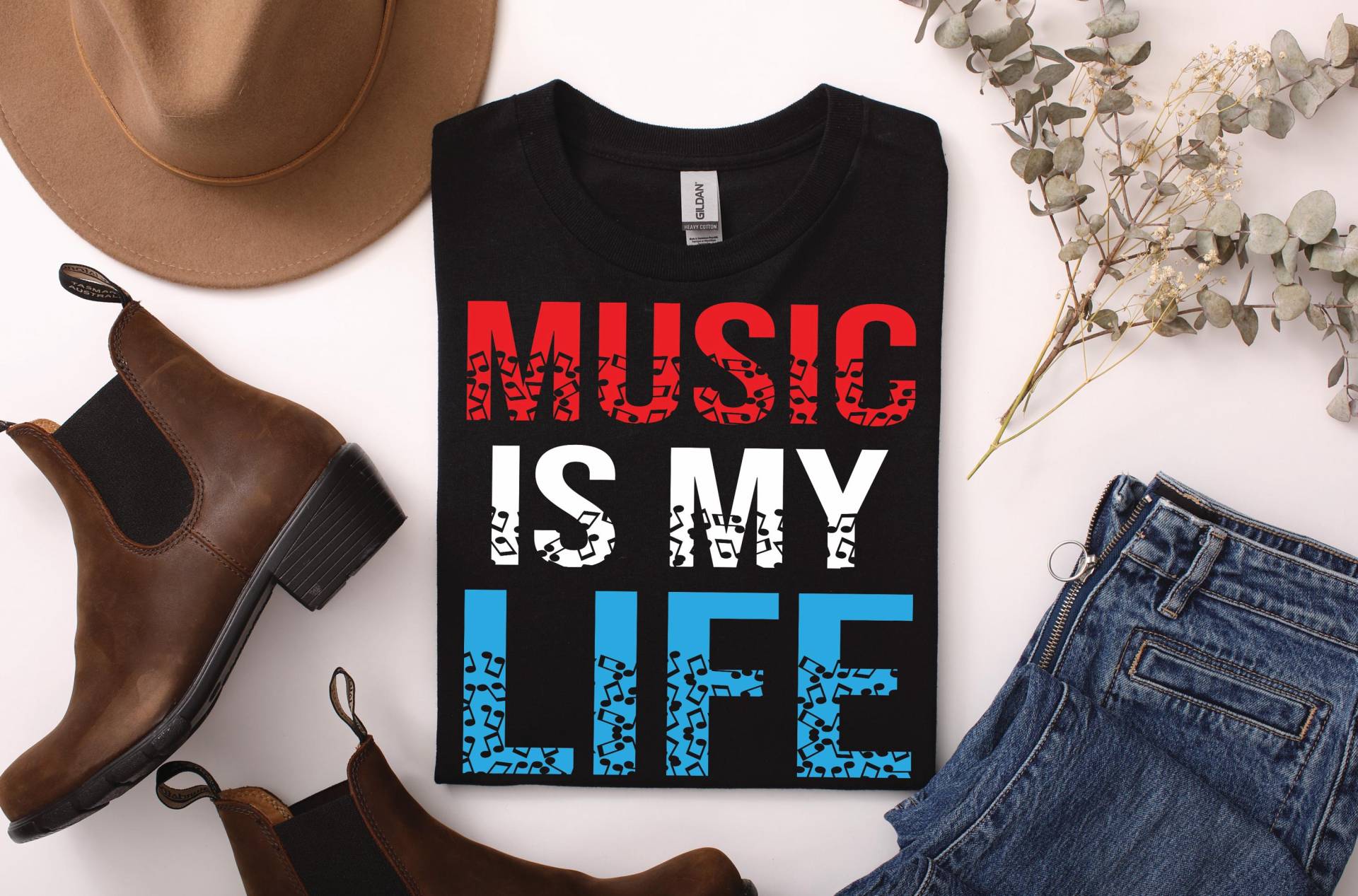 T-Shirts Mit Motiv Music Is My Life/Geschenkideen Geburtstag Lustige Geschenke Musikliebhaber - Premium Shirt von ARIANDeutschland
