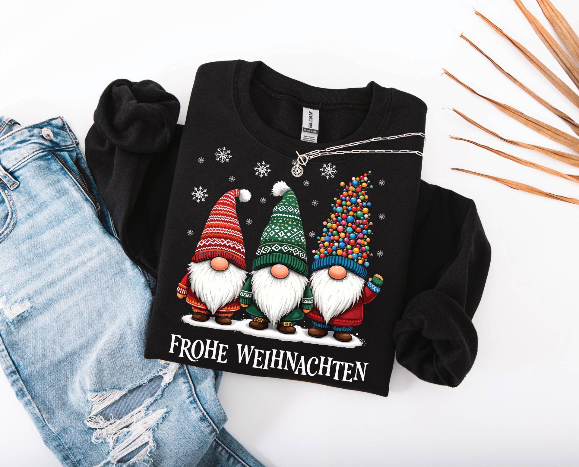 Weihnachten Sweatshirt | Frohe Wichtel Gnome Winter Pullover Xmas Geschenk Für Sie & Ihn Kuscheliger Crewneck von ARIANDeutschland