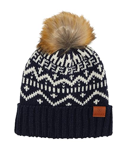 ARIAT Aztec Damen Beanie-Mütze, Marineblau/Meersalz von ARIAT