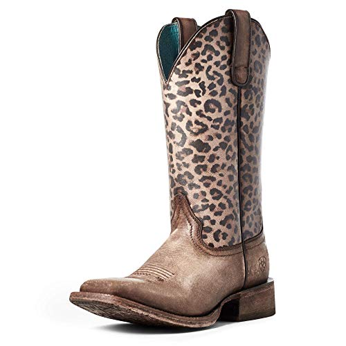 ARIAT Circuit Savanna Westernstiefel, Naturally Distressed Brown/Leopard Print, 37 EU von ARIAT