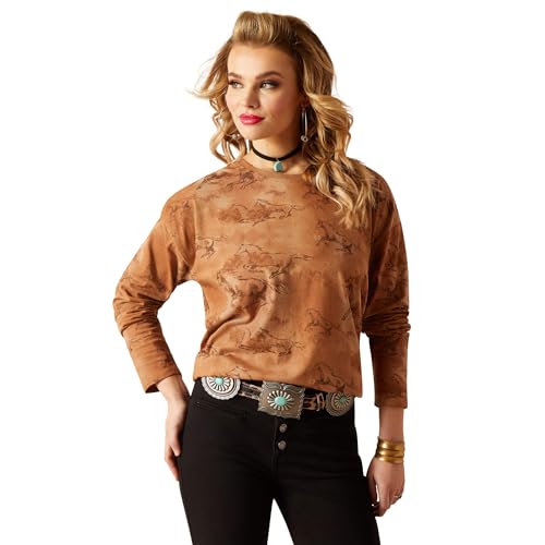 ARIAT Damen Ahnenshirt Hemd, Gallop Away Print, Mittel von ARIAT