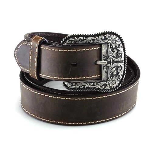 ARIAT Damen Brown Basic Stitch Edged Belt Grtel, braun, X-Large von ARIAT