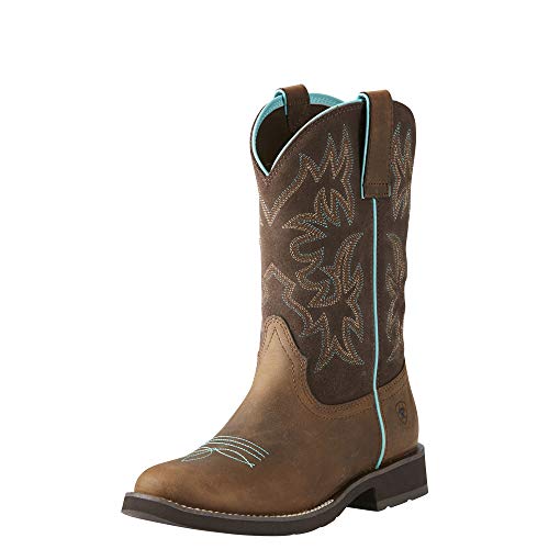 Ariat Damen Delilah runder Zehenpartie Westernstiefel, Distressed Brown/Fudge, 40 EU von Ariat