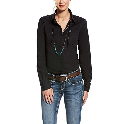 Ariat Damen Faltenresistentes Kirby Stretch-Shirt Hemd, Schwarz, X-Groß von Ariat