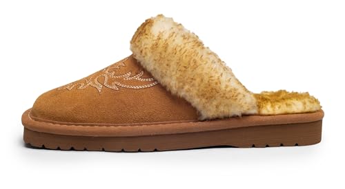 ARIAT Damen Jackie Square Toe Warm Soft Echtes Wildleder Indoor Outdoor Hausschuhe mit Plüschkragen, Stickerei, 37.5 EU ARIAT Damen Jackie Square Toe Warm Soft Echtes Wildleder Indoor Outdoor Hausschuhe mit Plüschkragen, Stickerei, 37.5 EU von ARIAT