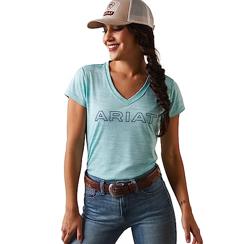 ARIAT Damen Laguna Logo Top, Pool, Blau, Gro von ARIAT