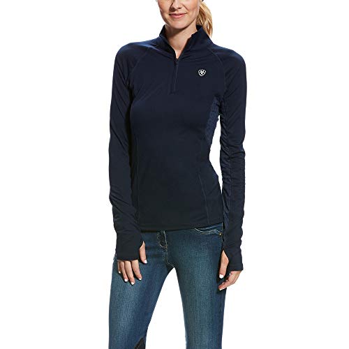 Ariat Damen Lowell 2.0 1/4 Zip Baselayer Hemd, Marineblau, Mittel von Ariat