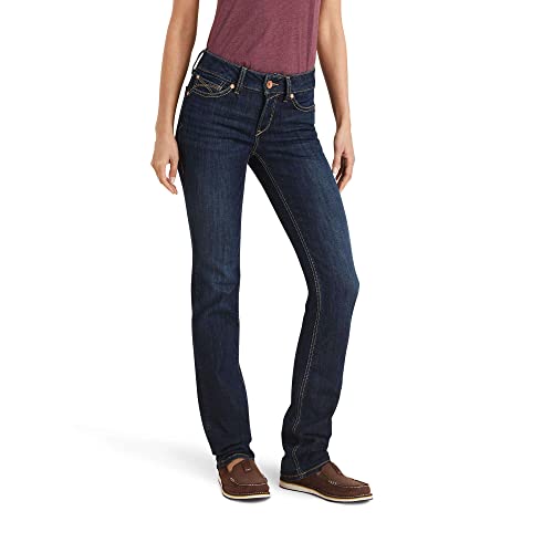 ARIAT Damen R.e.a.l. Perfect Rise Greta Straight Jeans, Mitternacht/Ausflug, einfarbig (Midnight//Getaway Solids), 48 Mehr Lange von ARIAT