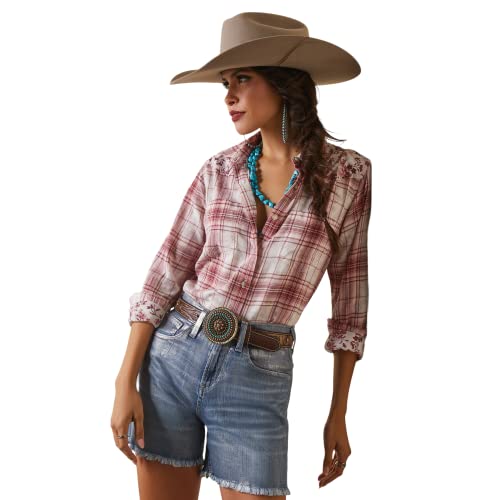 ARIAT Damen Real Billie Jean Shirt Hemd, Willa Plaid Floral, Groß von ARIAT