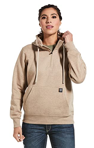 ARIAT Damen Rebar Skill Set Hoodie 1/2 Zip Sweatshirt, Dark Oatmeal Heather, X-Large von ARIAT