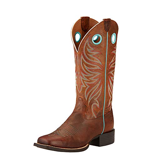 Ariat Women's Round Up Ryder Pull Holes 4LR Tech Western Boots (Braunblau, EU 38) von ARIAT