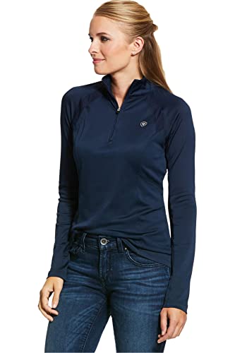 ARIAT Damen Sonnenstopper 2.0 1/4 Reißverschluss Basis Schicht Top 10030464 - Navy von ARIAT