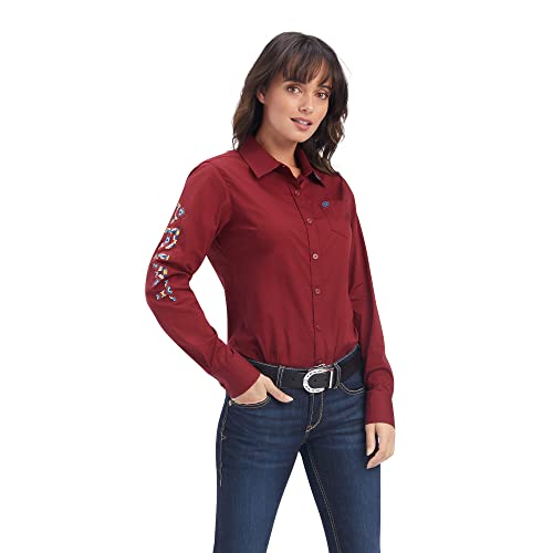 ARIAT Damen Team Kirby Stretch Shirt Hemd, Rot/Ausflug, einfarbig (Getaway Solids), XX-Large von ARIAT